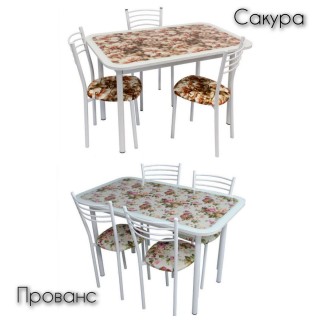 Стиль 1 Сакура и Прованс + 4 стула Тюльпан МИС